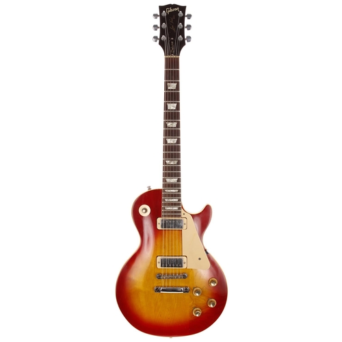 429 - 1971 Gibson Les Paul Deluxe electric guitar, made in USA; Body: cherry sunburst finish, buckle rash ... 