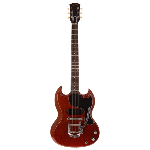 431 - 1963 Gibson Les Paul SG Junior electric guitar, made in USA; Body: cherry finished mahogany, large b... 