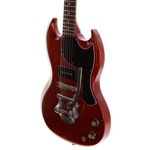 431 - 1963 Gibson Les Paul SG Junior electric guitar, made in USA; Body: cherry finished mahogany, large b... 