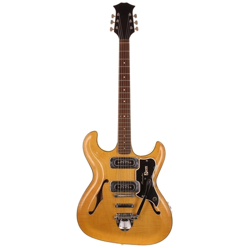 672 - 1964 Burns TR-2 electric guitar, made in England; Body: natural maple, light dings and marks, damage... 