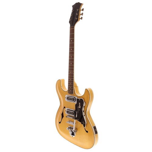 672 - 1964 Burns TR-2 electric guitar, made in England; Body: natural maple, light dings and marks, damage... 