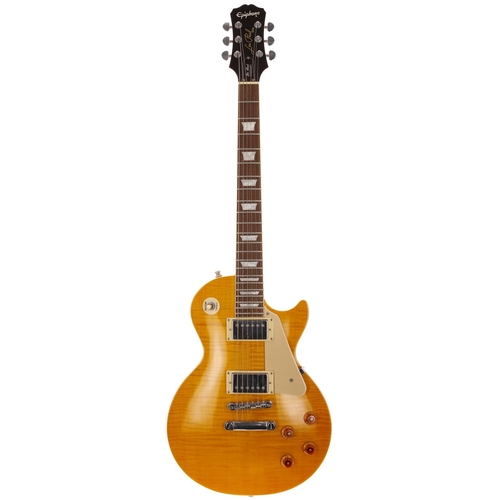 600 - 2007 Epiphone Les Paul Standard electric guitar; Body: figured lemon top upon natural mahogany back;... 