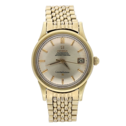 412 - Omega Constellation Chronometer automatic gold capped and stainless steel gentleman's wristwatch, re... 