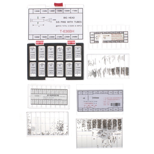 822 - Quantity of big head pins with tubes, within a plastic storage case; together with two plastic stora... 