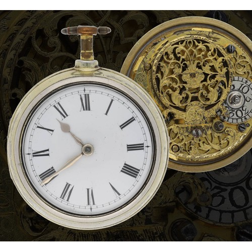 67 - Henry King, London - 18th century English gilt pair cased verge pocket watch, signed fusee movement,... 