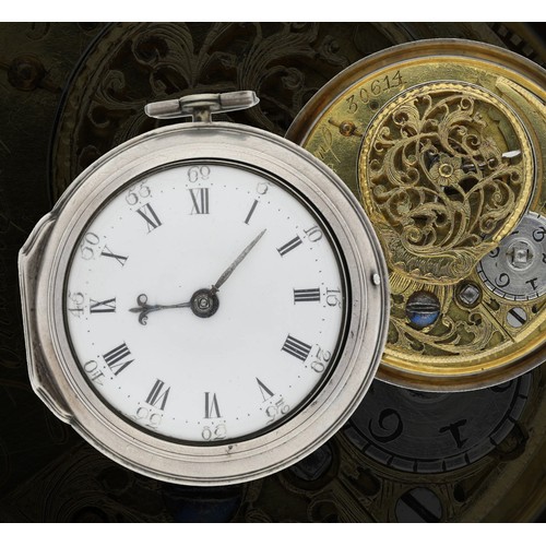 72 - Jno. Camden, London - George III silver pair cased verge pocket watch, London 1776, signed fusee mov... 