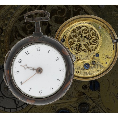 76 - Thomas Harrison, Liverpool - English late 18th century gilt metal and pair cased verge pocket watch,... 