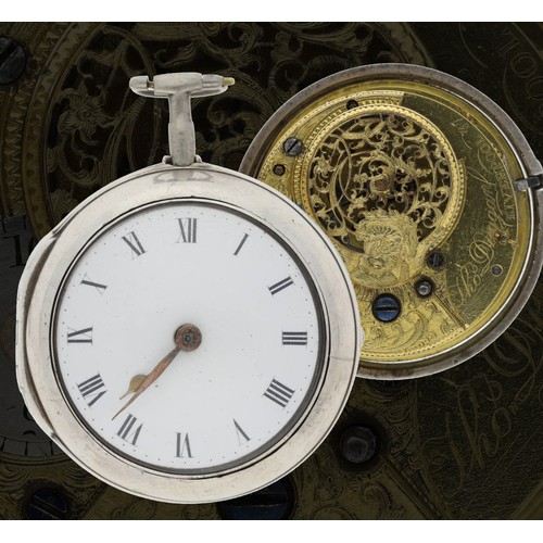 81 - Thomas Duggan, Liverpool - George III silver pair cased verge pocket watch, London 1778, signed fuse... 