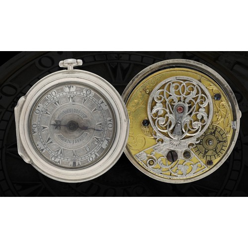 85 - Charles Carbier, London - early 18th century English silver pair cased verge pocket watch made for t... 