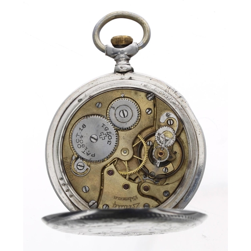 1025 - Zenith - silver (0.800) lever pocket watch of Equine interest, signed 15 jewel movement, no. 1542974... 