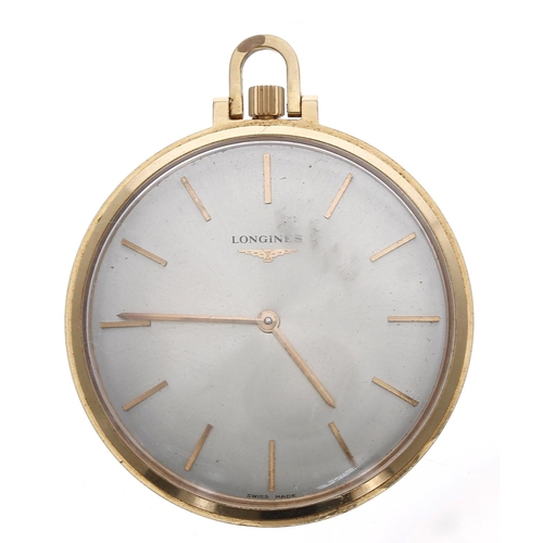 1041 - Longines - 18ct dress pocket watch, serial no. 13802652, circa 1966, signed cal. 428 17 jewel moveme... 