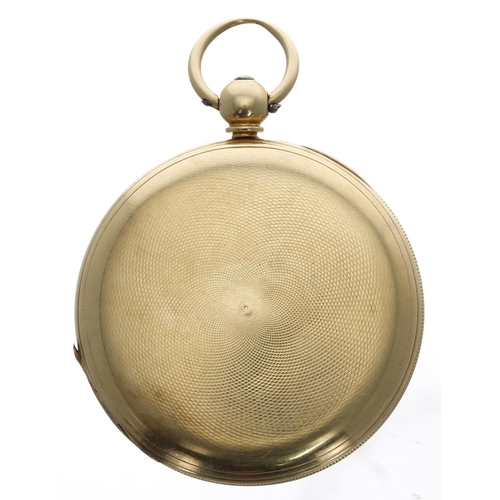 970 - John Poole, London - Victorian 18ct fusee lever hunter pocket watch, the free sprung gilt three quar... 