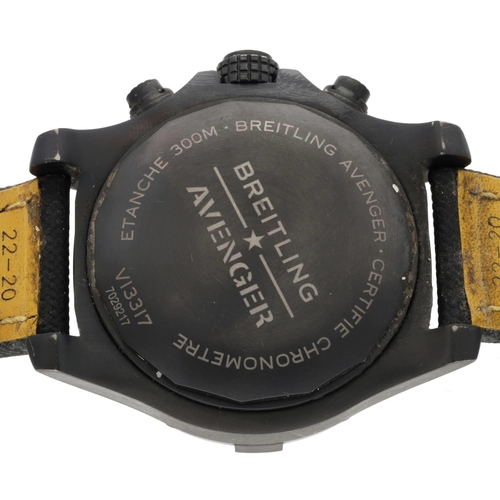 504 - Breitling Avenger Chronograph 45 Night Mission Chronometre DLC-coated titanium automatic gentleman's... 