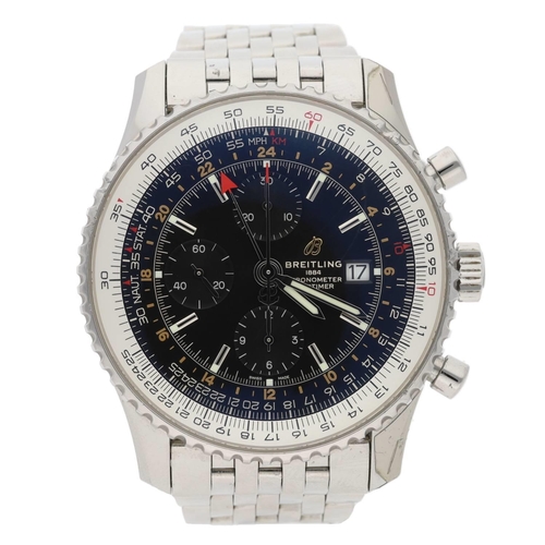 516 - Breitling Navitimer Chronograph GMT 46 automatic stainless steel gentleman's wristwatch, reference n... 