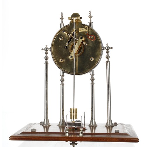 1228 - London Stereoscopic Eveready Herbert Scott electric four glass mantel clock with mirrored back, the ... 