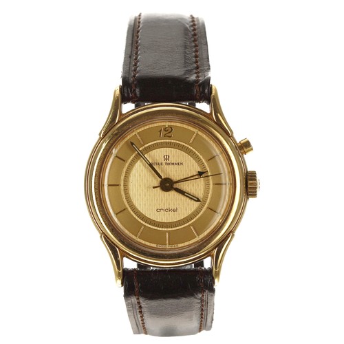 344 - Revue Thommen Cricket Alarm gold plated and stainless steel gentleman's wristwatch, case no. 1211, s... 