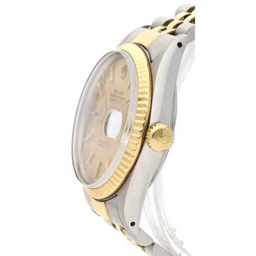 441 - Rolex Oyster Perpetual Datejust gold and stainless steel gentleman's wristwatch, reference no. 16013... 