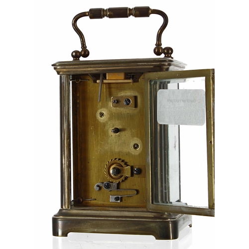 1259 - Carriage clock timepiece within a corniche brass case, 6