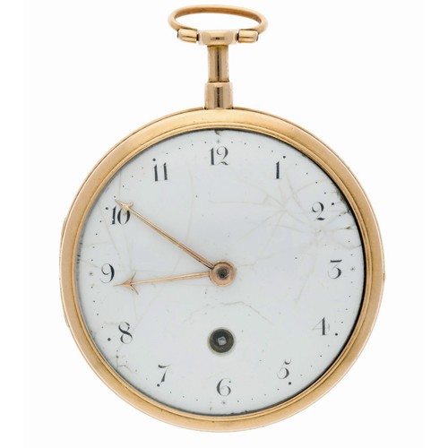 930 - Rundell & Bridge - early 19th century gold verge pocket watch, the fusee movement signed Rundell... 