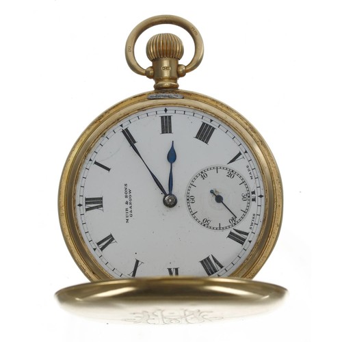 950 - George V 18ct lever hunter pocket watch, Birmingham 1912, unsigned 21 jewel adjusted movement, no. 3... 