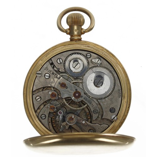 950 - George V 18ct lever hunter pocket watch, Birmingham 1912, unsigned 21 jewel adjusted movement, no. 3... 