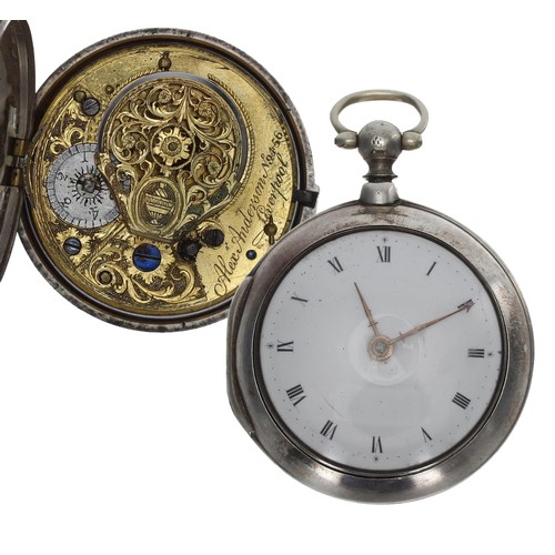 955 - Alex’nd Anderson, Liverpool - English 18th century verge pair cased pocket watch, London 1794, signe... 