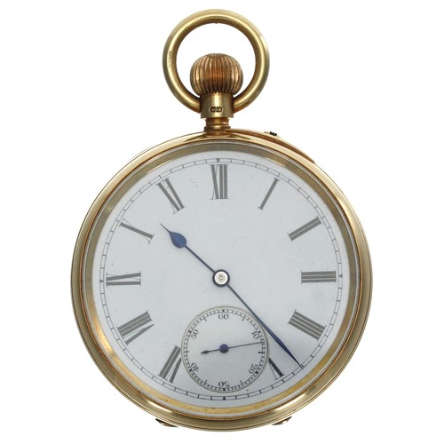 960 - J.J Stockwell, London - Victorian 18ct lever pocket watch, London 1894, free sprung gilt frosted thr... 