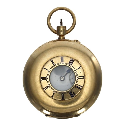 990 - Russells Limited - Edwardian 18ct half hunter lever pocket watch, London 1905, the three quarter pla... 