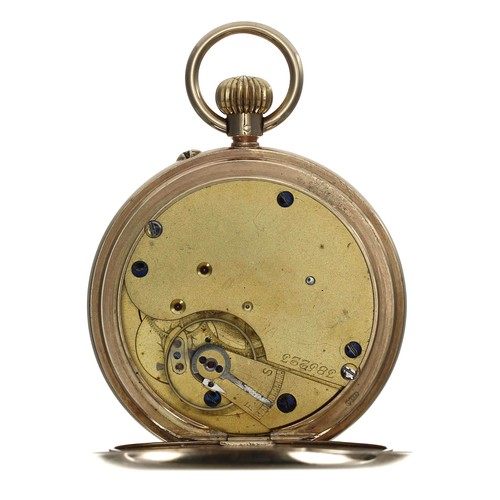 1033 - George V 9ct half hunter pocket watch, Birmingham 1924, unsigned three quarter plate movement, no. 3... 