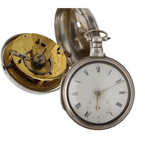 1038 - Coward & Smith, Cornhill, London - George III silver fusee rack lever pair cased pocket watch, L... 