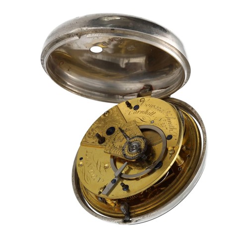 1038 - Coward & Smith, Cornhill, London - George III silver fusee rack lever pair cased pocket watch, L... 