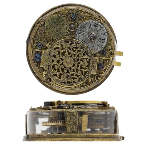 160 - John Faver, London - English 18th century verge pocket watch movement, signed fusee movement, with t... 