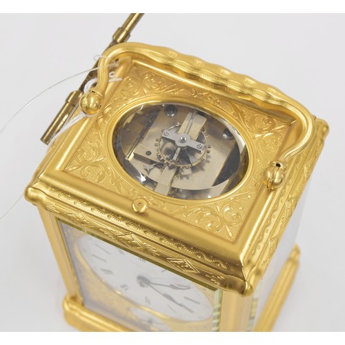 1258 - Fine Grande Sonnerie repeater carriage clock with alarm, the movement back plate stamped Klaftenberg... 