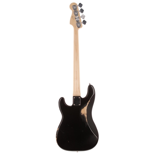 364 - 2008 Fender Highway One Precision Bass guitar, made in USA; Body: black finish, heavy buckle marks a... 