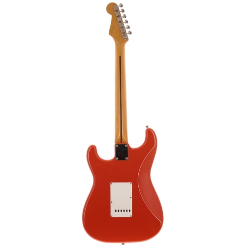 367 - Fender Hank Marvin Stratocaster electric guitar, made in Japan (1997-1998); Body: Fiesta red finish,... 