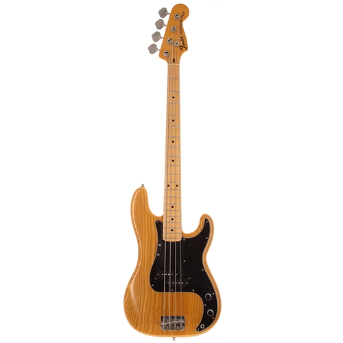 369 - 1975 Fender Precision Bass guitar, made in USA; Body: natural finish, light surface scratches and di... 