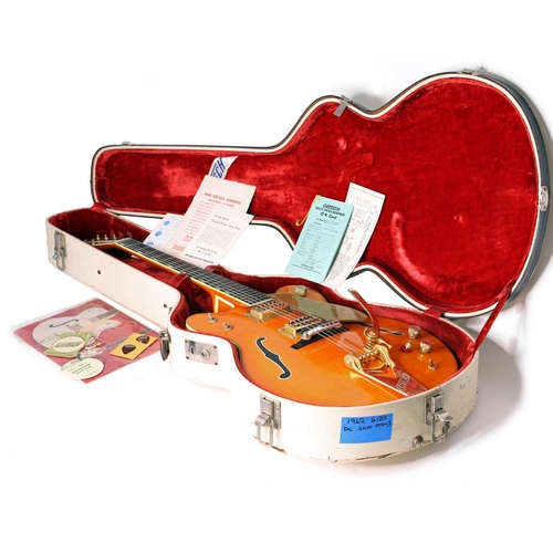 616 - Gretsch 6120 DC Chet Atkins electric guitar, made in USA, circa 1963; Body: western orange finish in... 