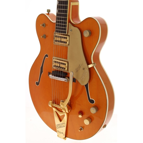 616 - Gretsch 6120 DC Chet Atkins electric guitar, made in USA, circa 1963; Body: western orange finish in... 