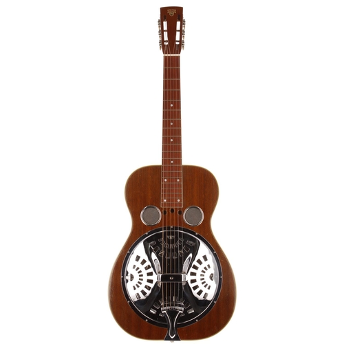 655 - 1929 Dobro Model 85 resonator guitar, made in USA; Body: natural mahogany, checking and light scratc... 