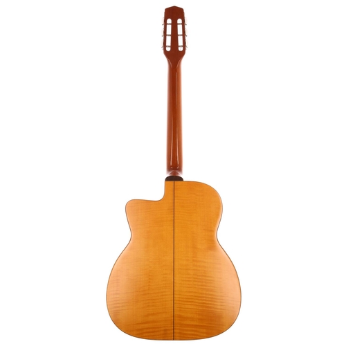 546 - Saga BM250 gypsy jazz acoustic guitar; Back and sides: natural maple; Top: natural cedar, a few smal... 