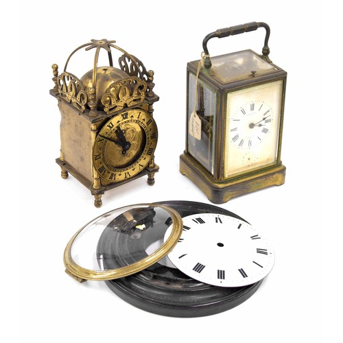 2501 - Two clocks in need of extensive restoration; French repeater carriage clock signed Lerory & Fils... 