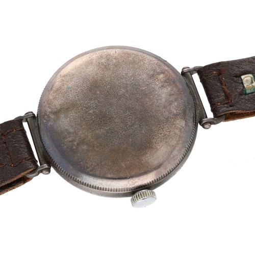 316 - Longines Baume & Co. WWI period silver swing-lug gentleman's wristwatch, import hallmarks London... 