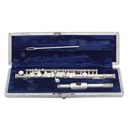 1819 - Silver plated piccolo by and stamped Armstrong, Elkhart, in C, ser. no. R8594, case