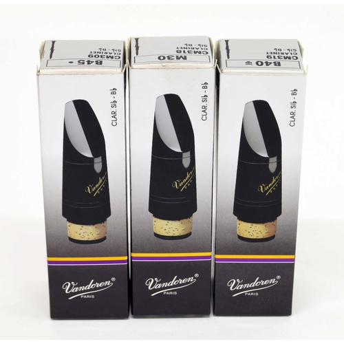 1833 - Three Vandoren clarinet mouthpieces, B40, B45 and M30, as new (3)