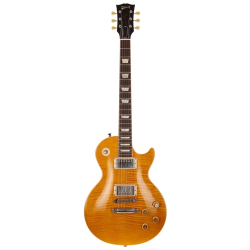 440 - 2005 Gibson Les Paul Standard electric guitar, made in USA; Body: trans amber finished AAA quilted t... 