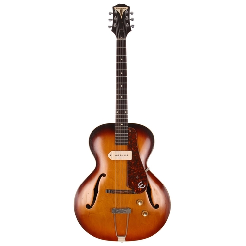 596 - 1959 Epiphone Century E422T hollow body electric guitar, made in USA; Body: brown finished maple bac... 