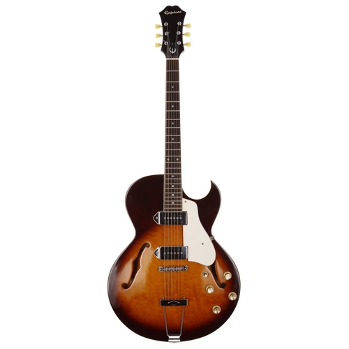 611 - 1994 Epiphone Sorrento semi-hollow body electric guitar, made in Korea; Body: two-tone sunburst fini... 