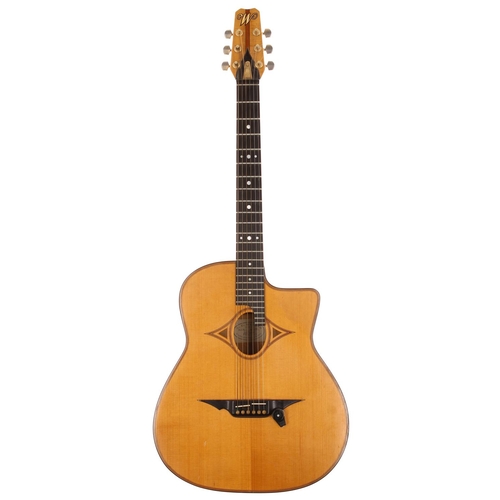 549 - 1983 A.D. Weston Gypsy Jazz acoustic guitar; Back and sides: figured birds eye maple, a few minor ma... 