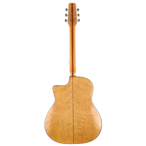 549 - 1983 A.D. Weston Gypsy Jazz acoustic guitar; Back and sides: figured birds eye maple, a few minor ma... 