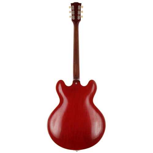 472 - 1968 Gibson ES-330 hollow body electric guitar, made in USA; Body: watermelon cherry finish, fading ... 